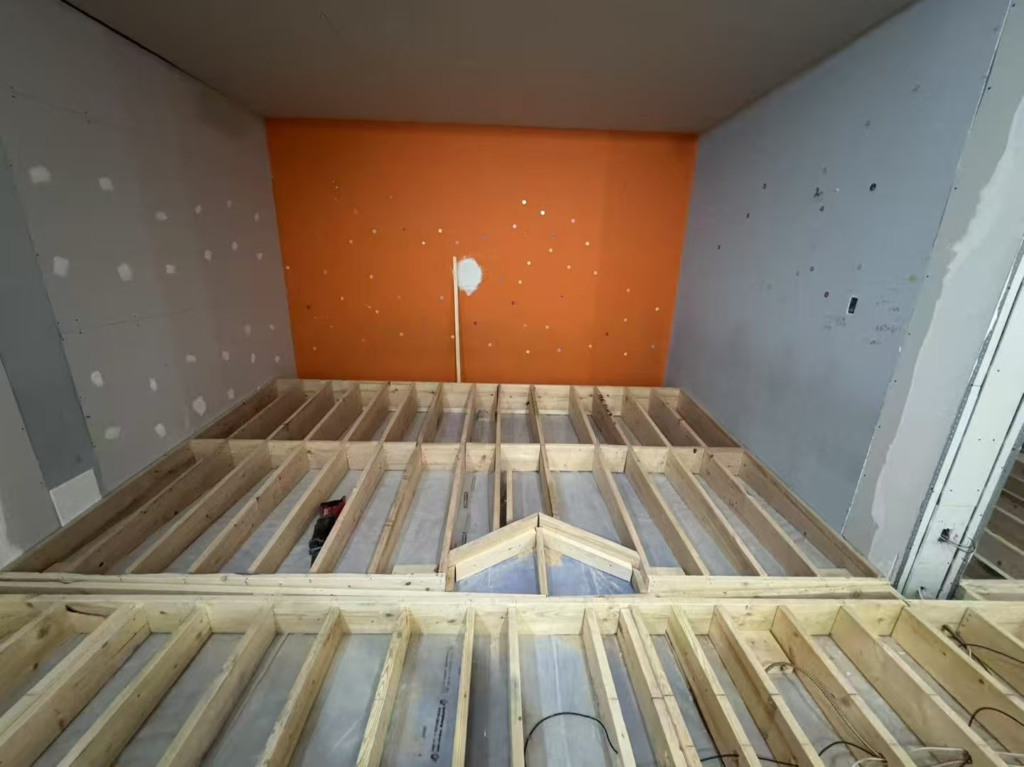 indoor golf simulator room construction framing Richmond Hill