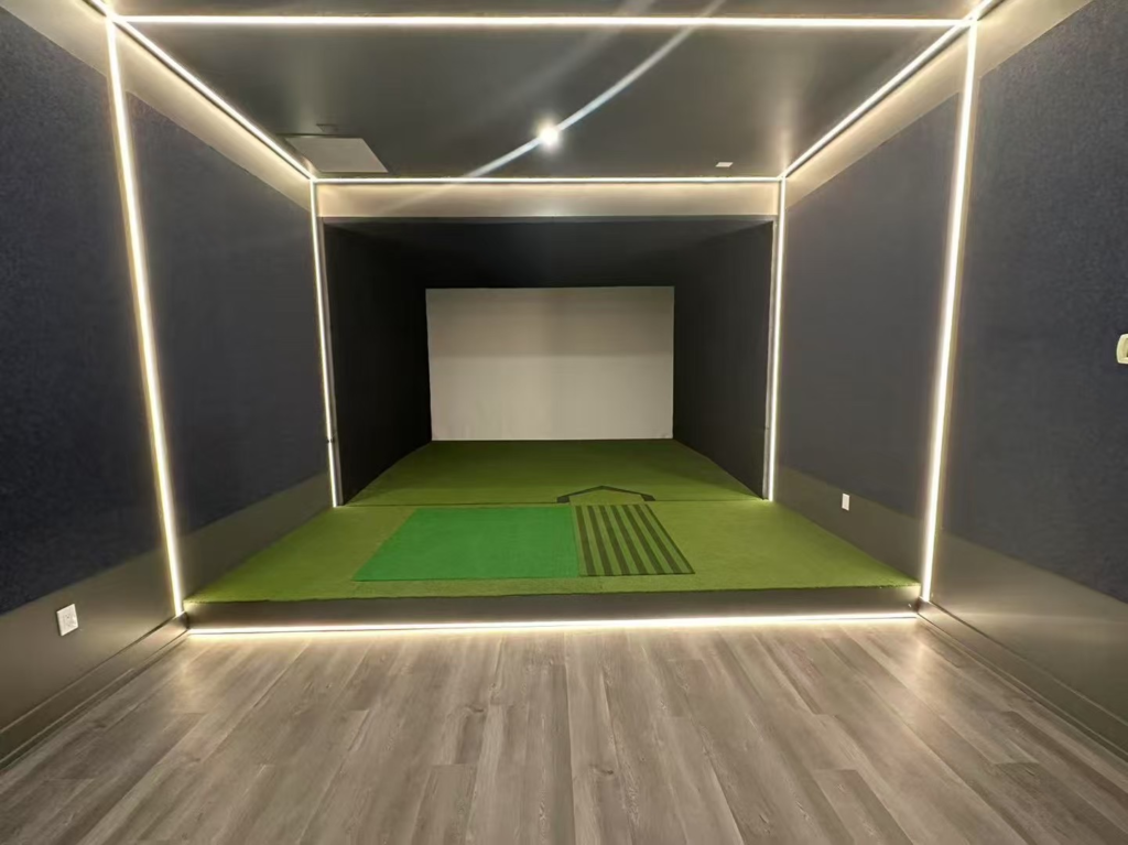 custom indoor golf simulator room LED lighting Richmond Hill Ontario