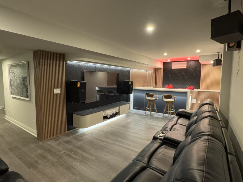 basement entertainment room home theatre York Region