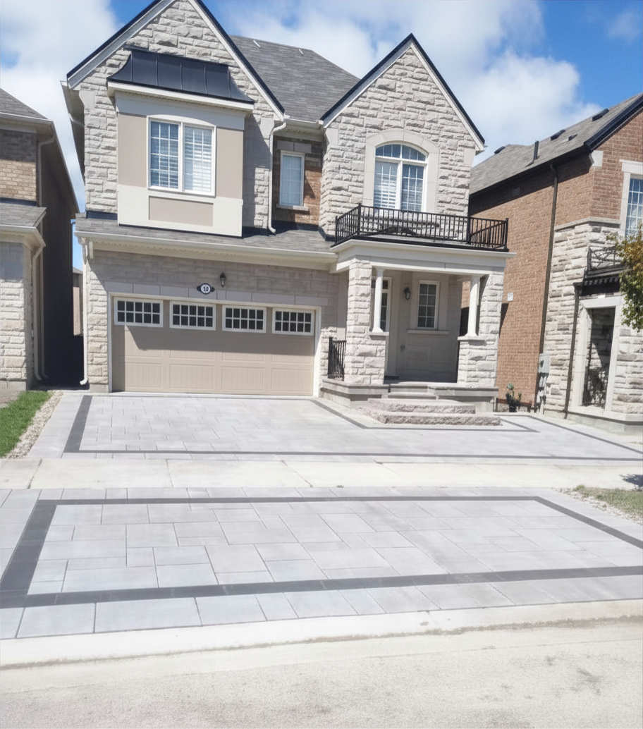 美观的互锁式车道安装——安大略省列治文山 1 Beautiful Interlock Driveway Installation — Richmond Hill, Ontario